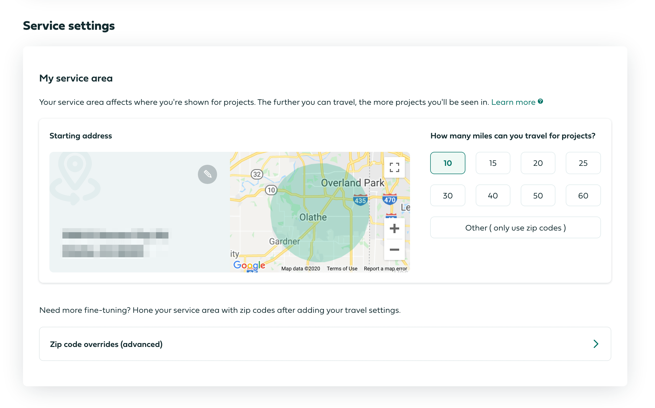 expert distance with suggestions
