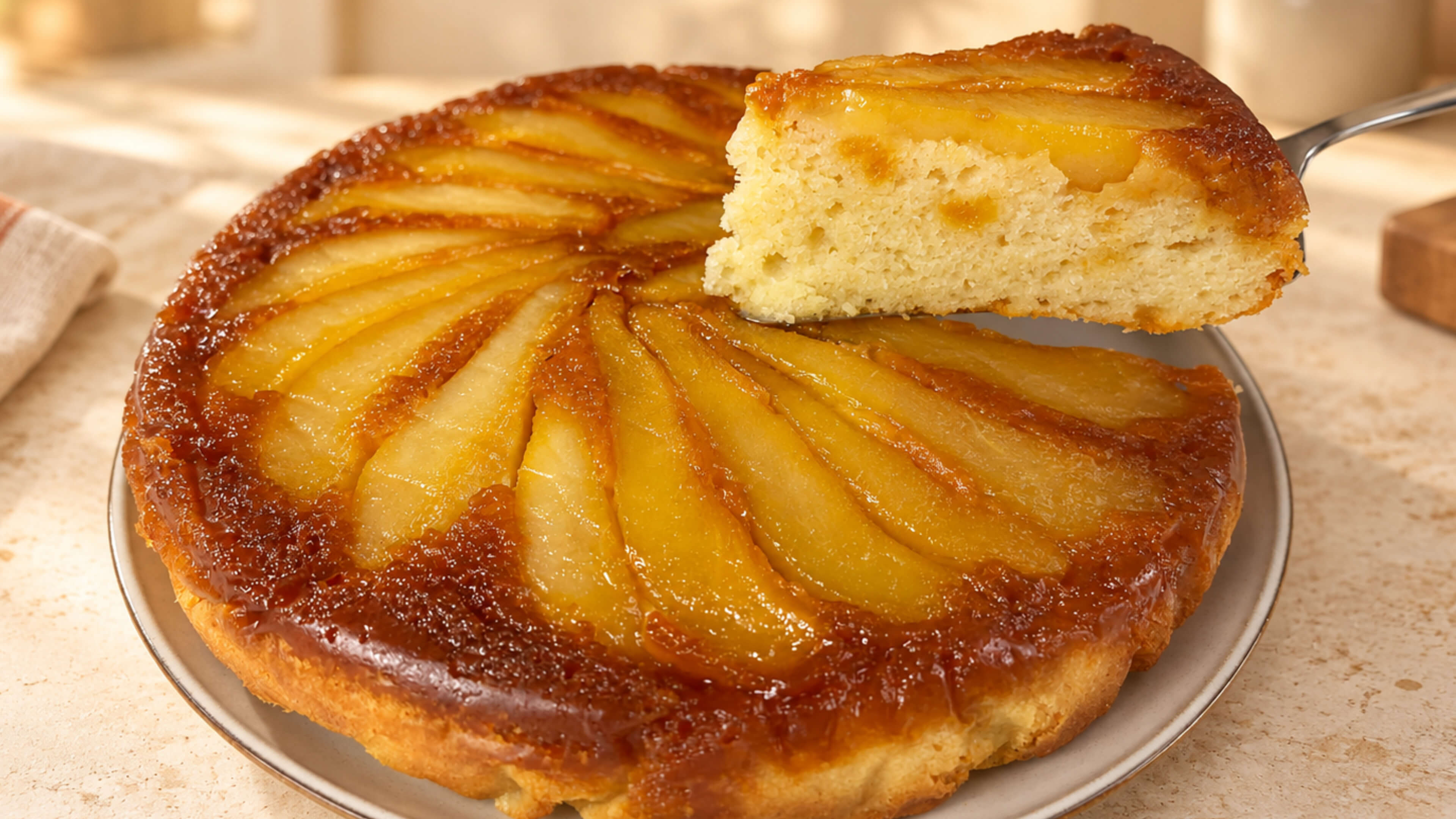 Caramel Pear Upside-Down Cake