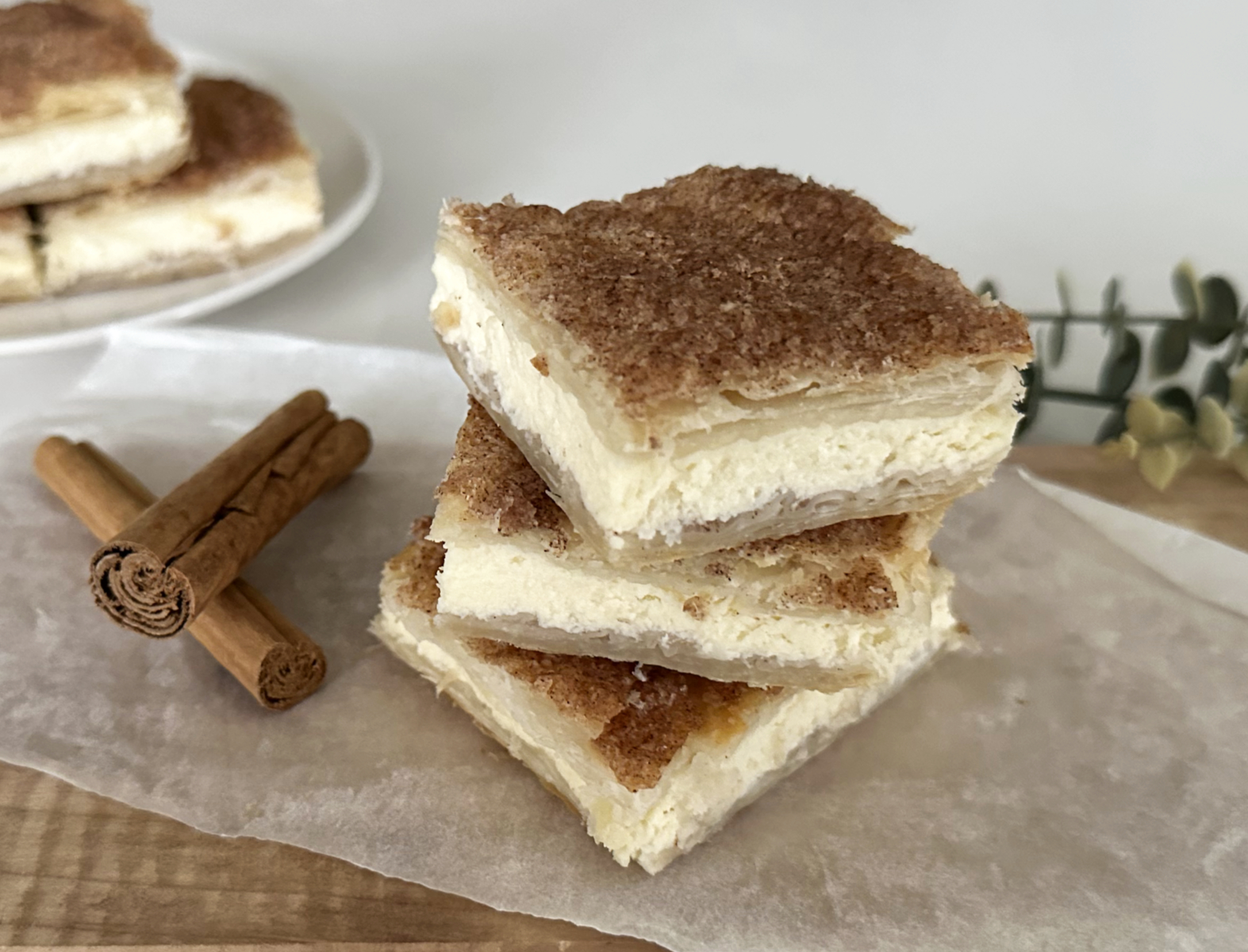 Churro Cheesecake Bars Flaky, Creamy 