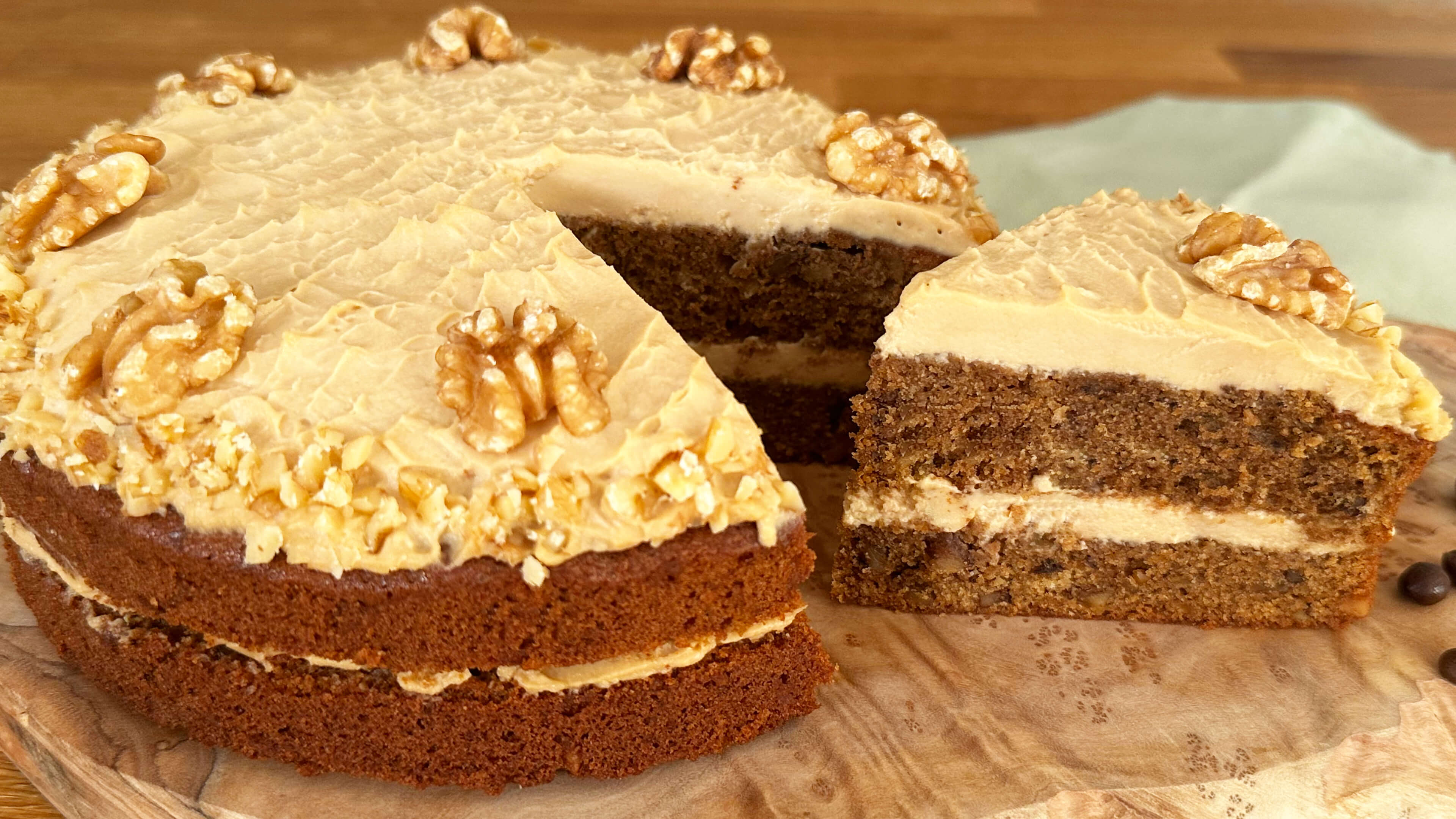 Coffee Walnut Cake with Mascarpone Frosting