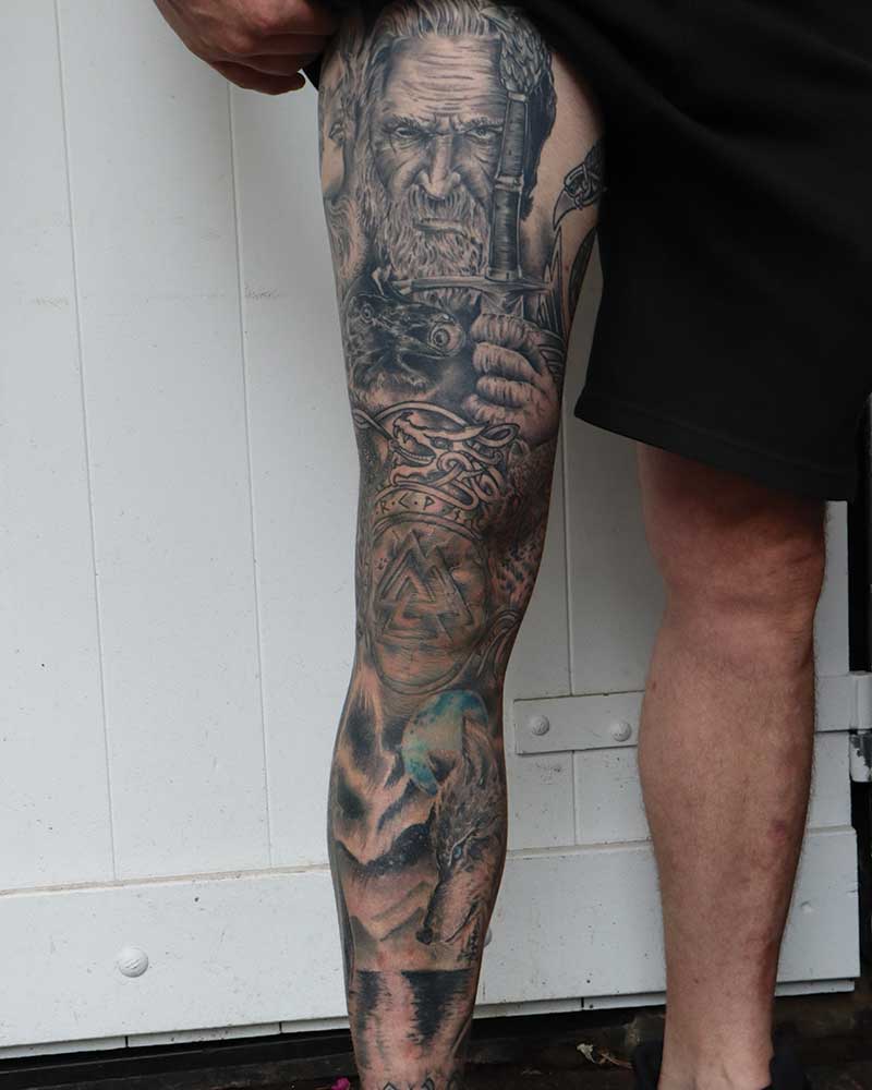 Perth Blackborough propel ryste viking leg tattoo Hellere smukke have ...