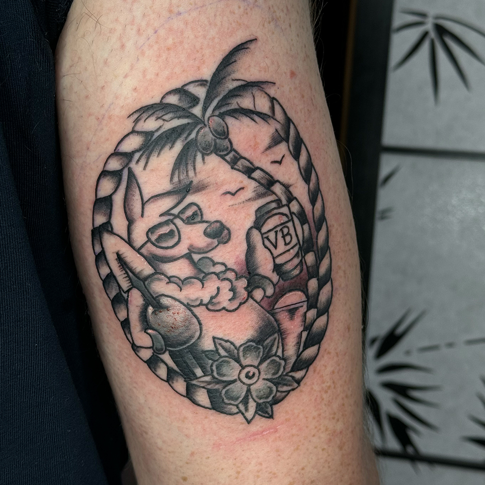 Traditional-boxing-Kangaroo-vb-beach-tattoo