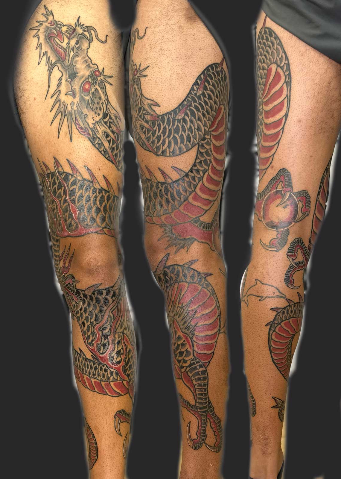 Unify Tattoo Company : Tattoos : Feminine : In progress Japanese dragon