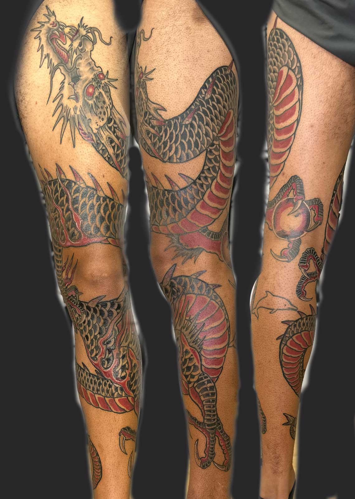 Japanese leg sleeve with some... - Drago Electric Tattoo | Facebook