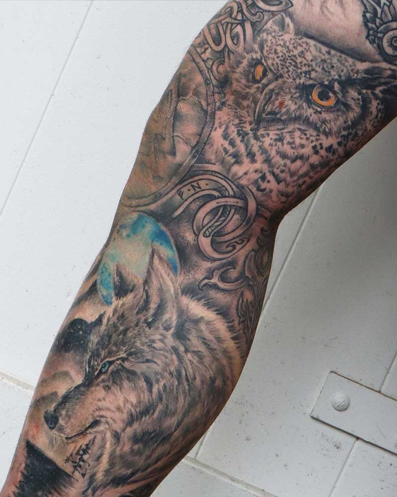 Realistic Owl tattoo 