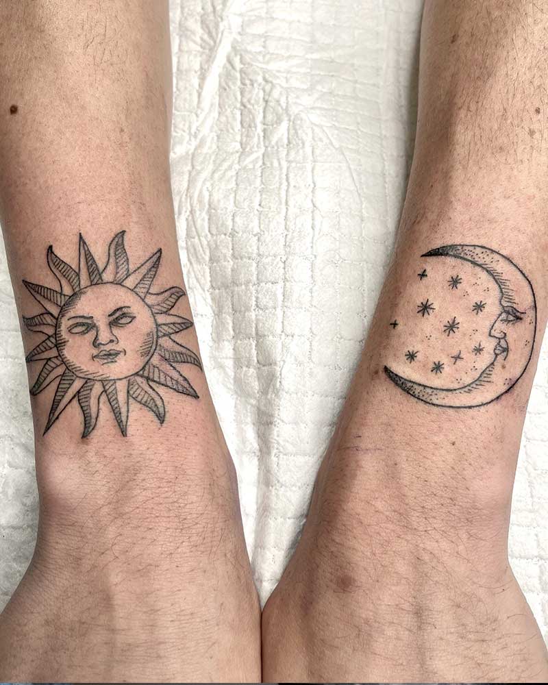 Moon and sun tattoo 