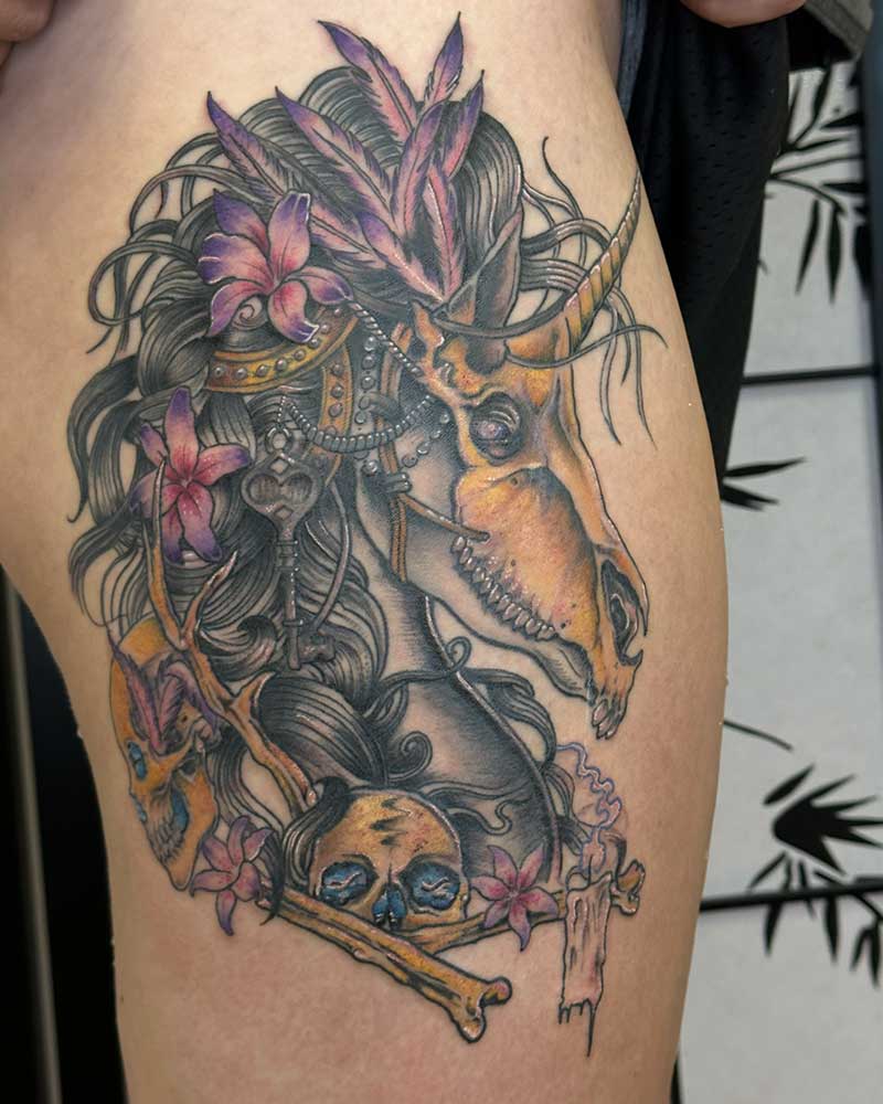 Neo Traditional Horse Tattoo 