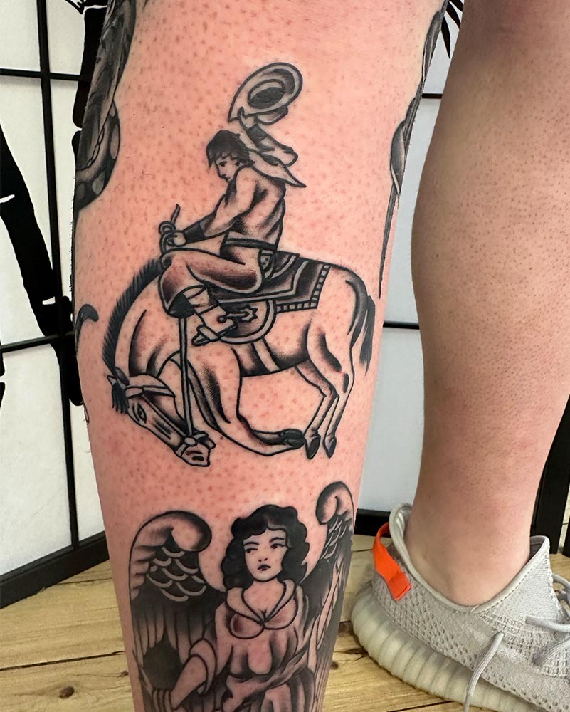 Traditional Cowboy tattoo 
