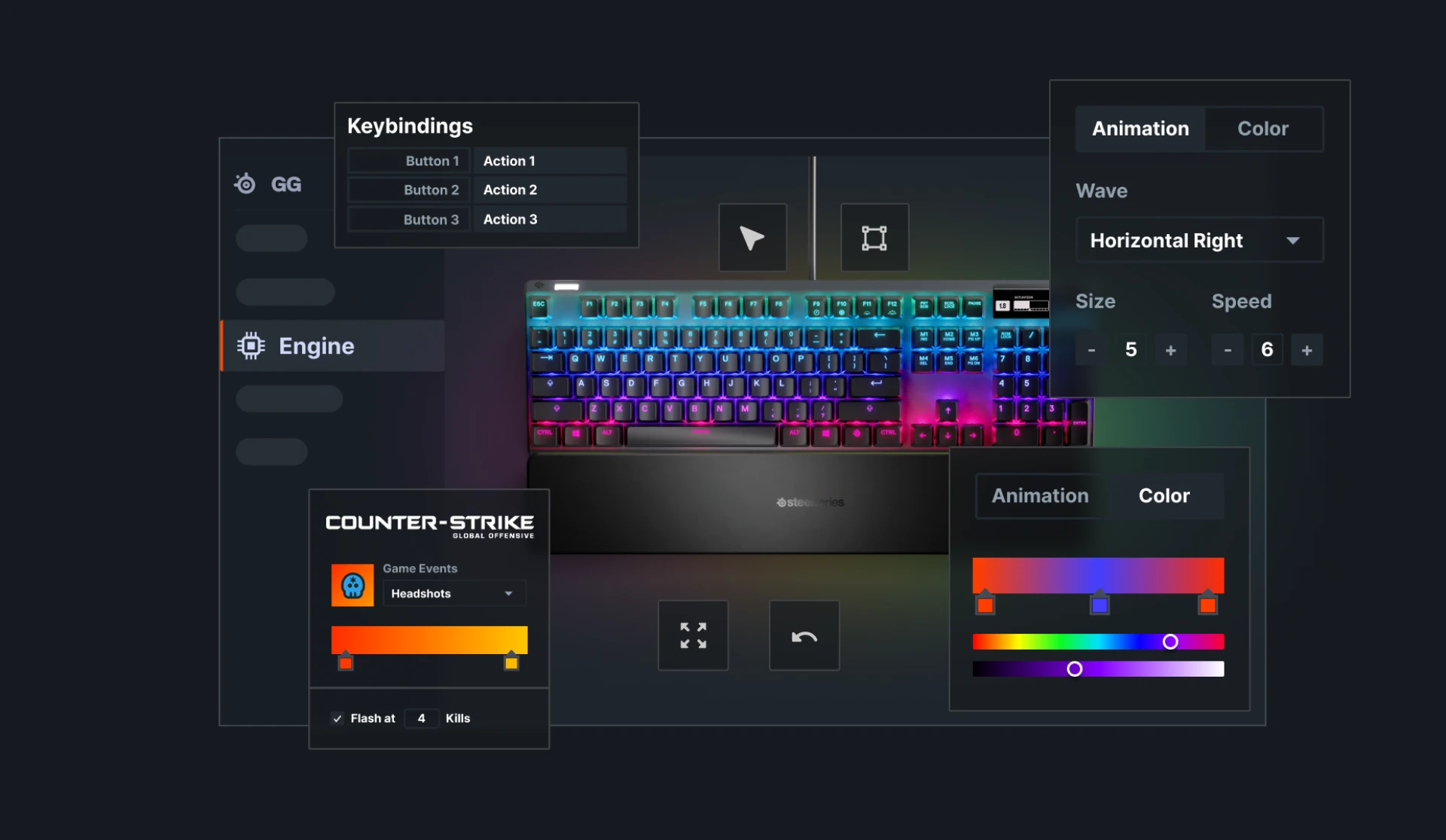 configuración completa de apex pro full y opciones de motor visibles en pantalla
