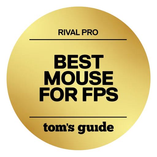 Tom’s Guide award badge naming Rival Pro “Best Mouse for FPS.”