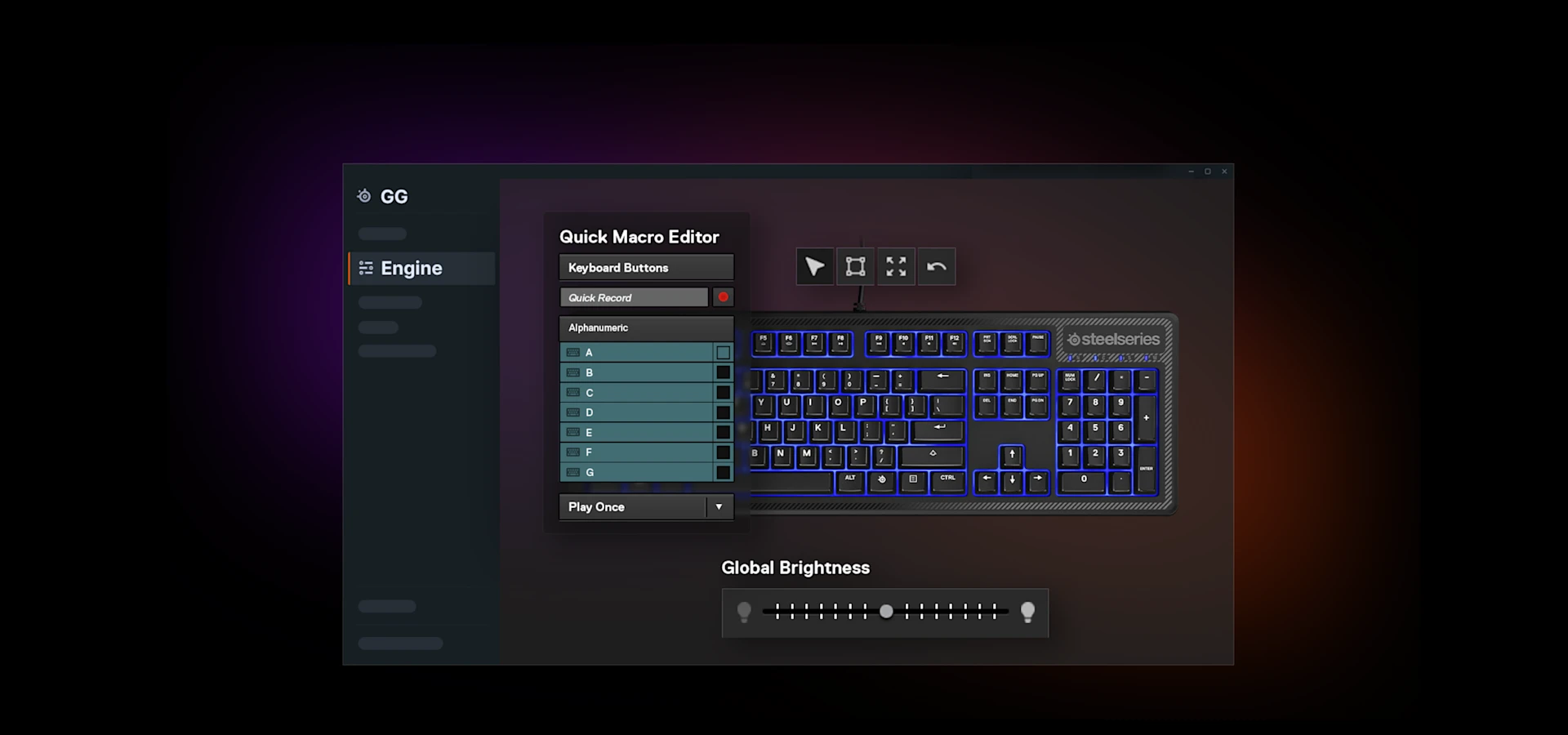 SteelSeries Engine settings view
