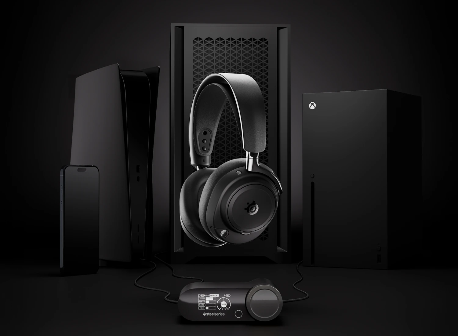SteelSeries Arctis Nova Elite gaming setup completo
