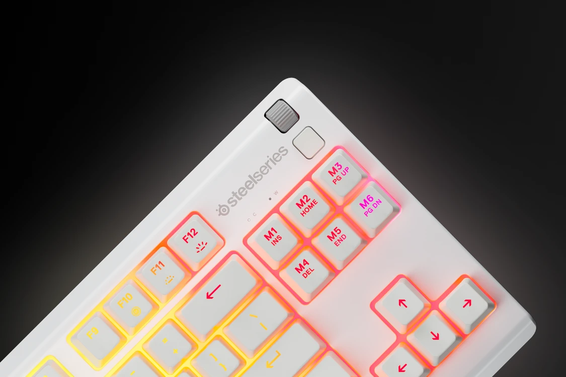 close up image of Apex 3 TKL White keyboard