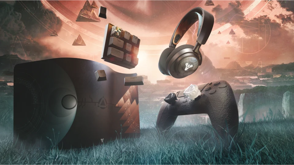 destiny 2 auriculares, gaming pad y qck