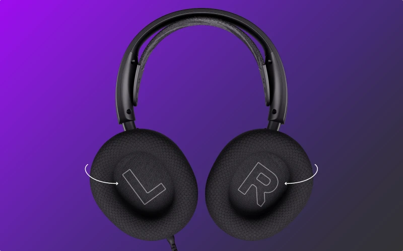 A view of Arctis Nova 1 and its AirWeave Memory Foam on headphones