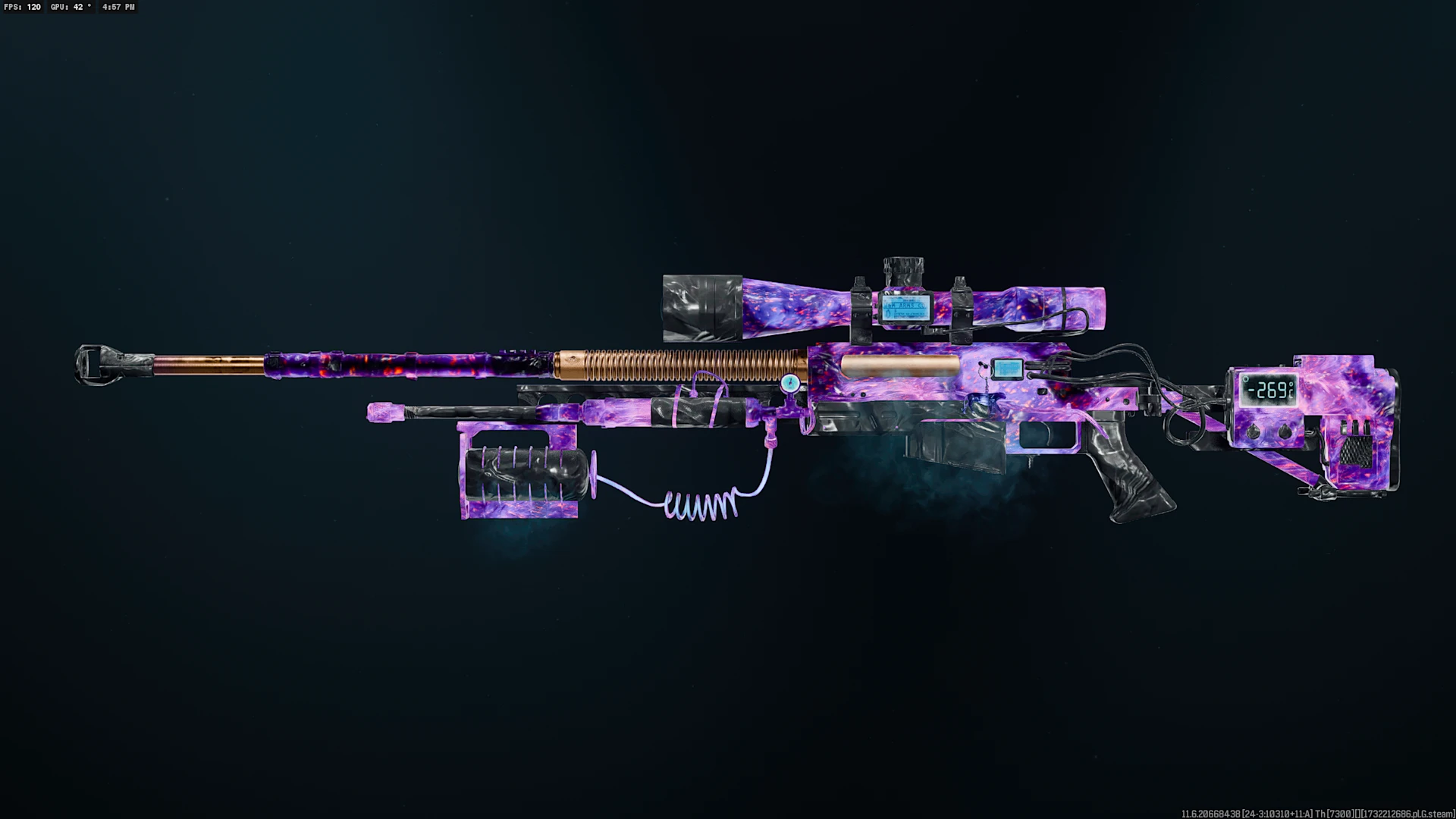 purple glowing gun
