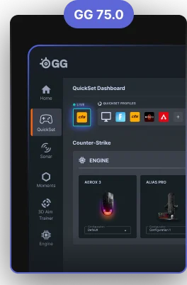 Imagen de la actualización GG75.0 con la interfaz de usuario más rápida.