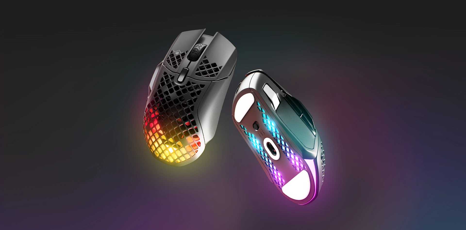 Exploded view of Aerox 5 Wireless mice inside.