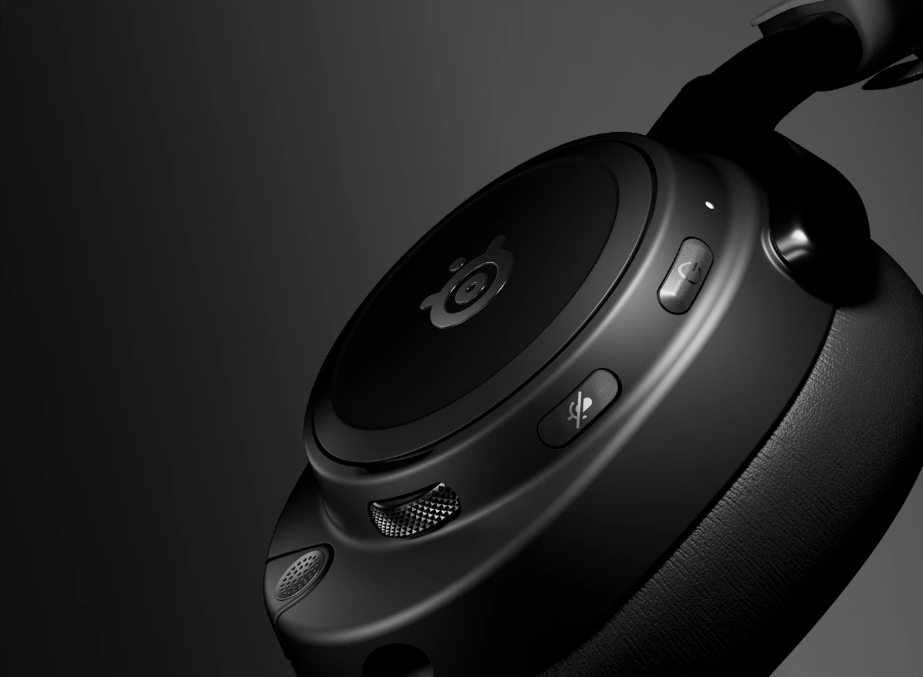 Vista lateral del panel de control situado en el auricular