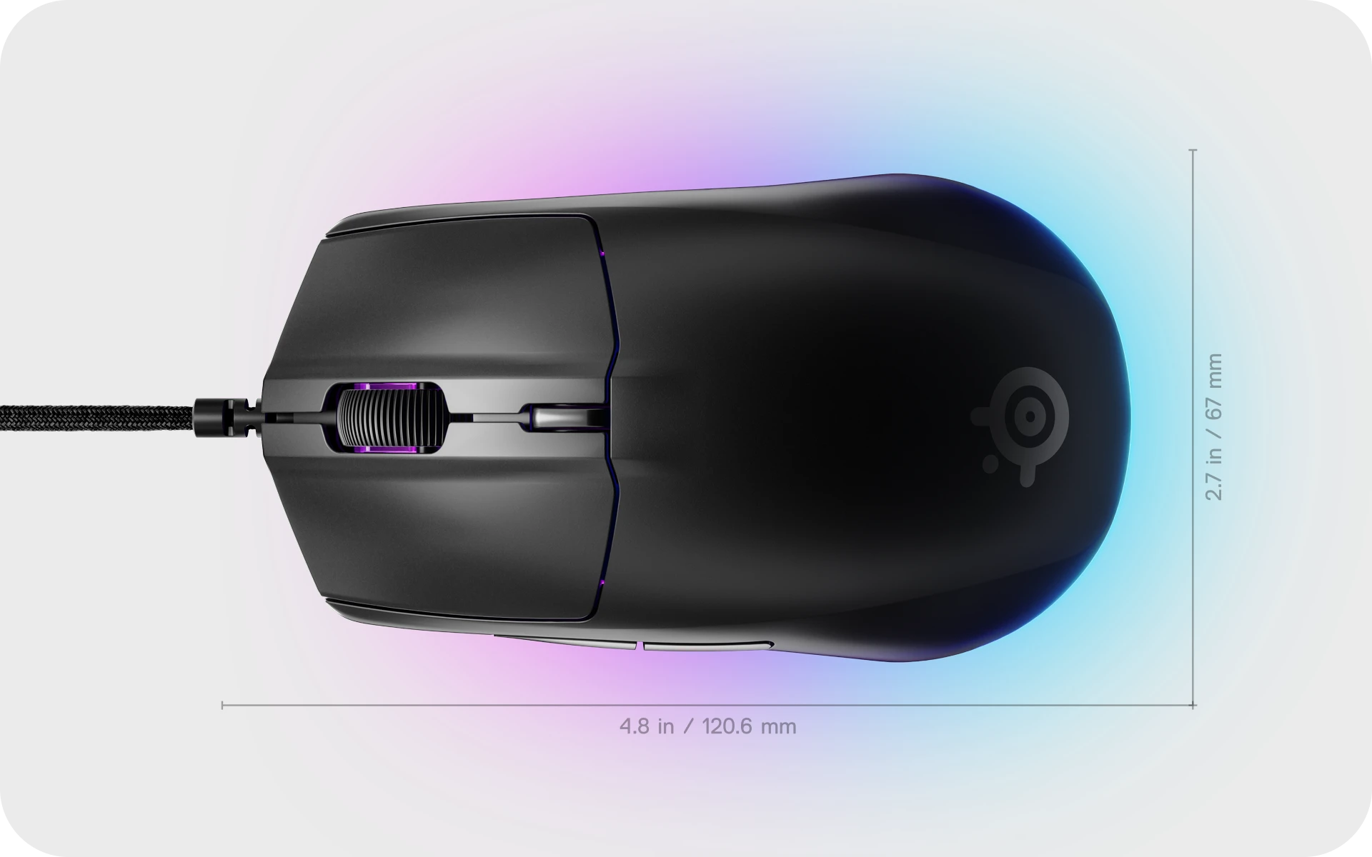 Top view of the rival 3 gen 2 mouse