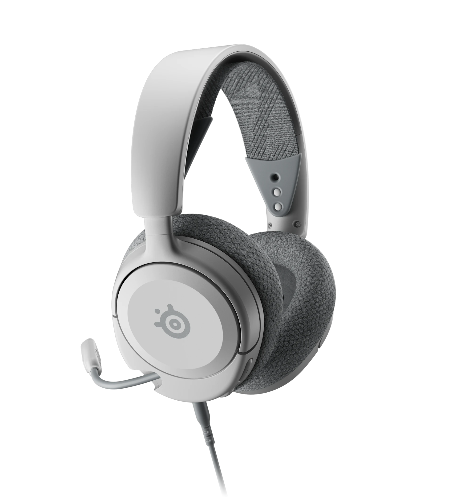 White Arctis Nova 1 with cable.