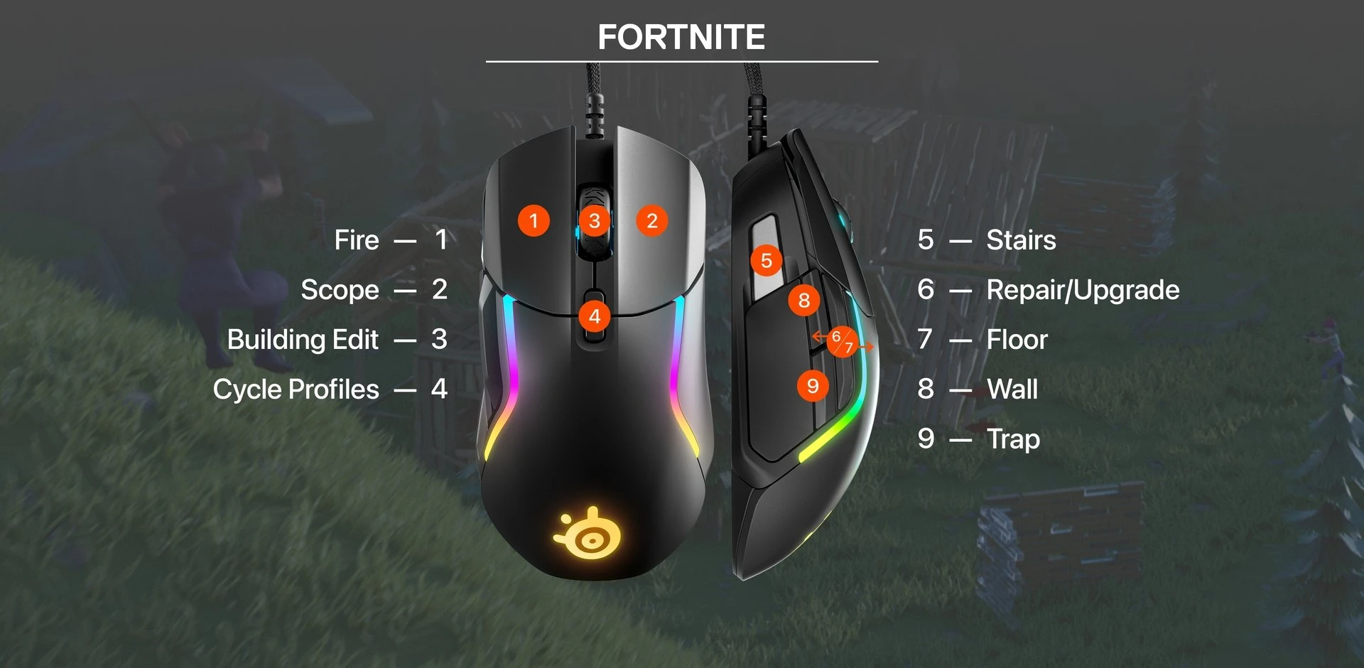 Konfiguration af Fortnite-knapper til Rival 5-mus