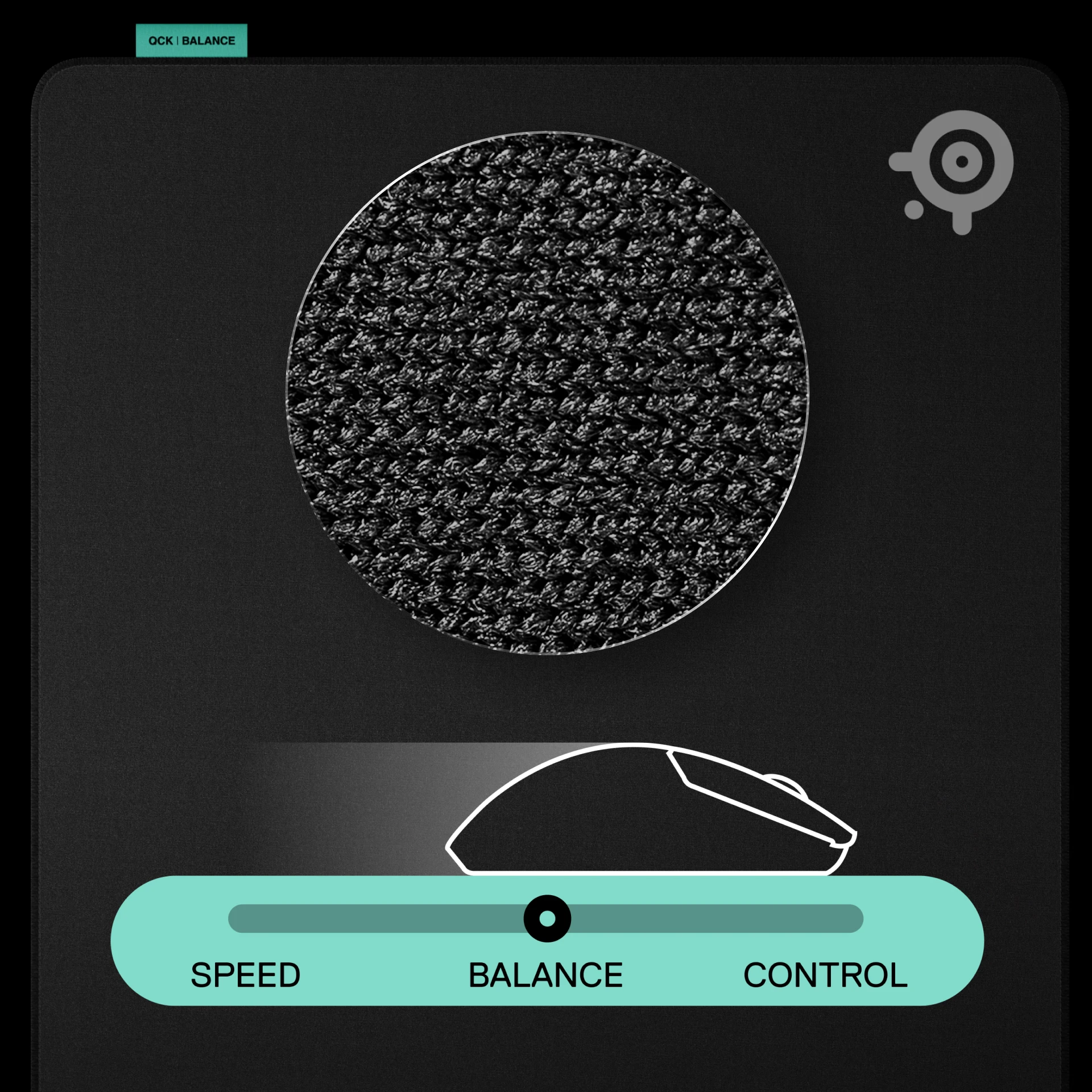 imagen que presenta las especificaciones de la alfombrilla de ratón QCK Performance control