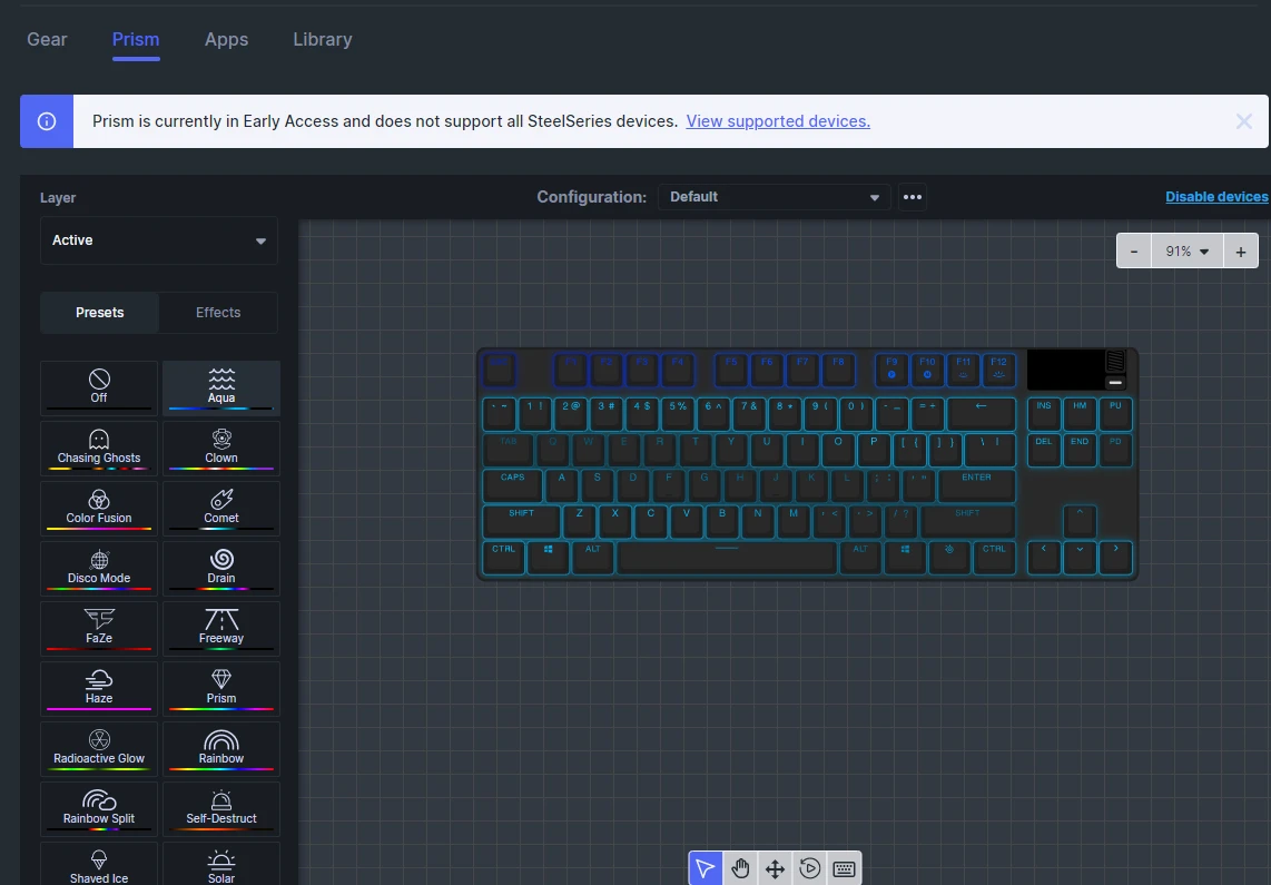 screenshot from GG software