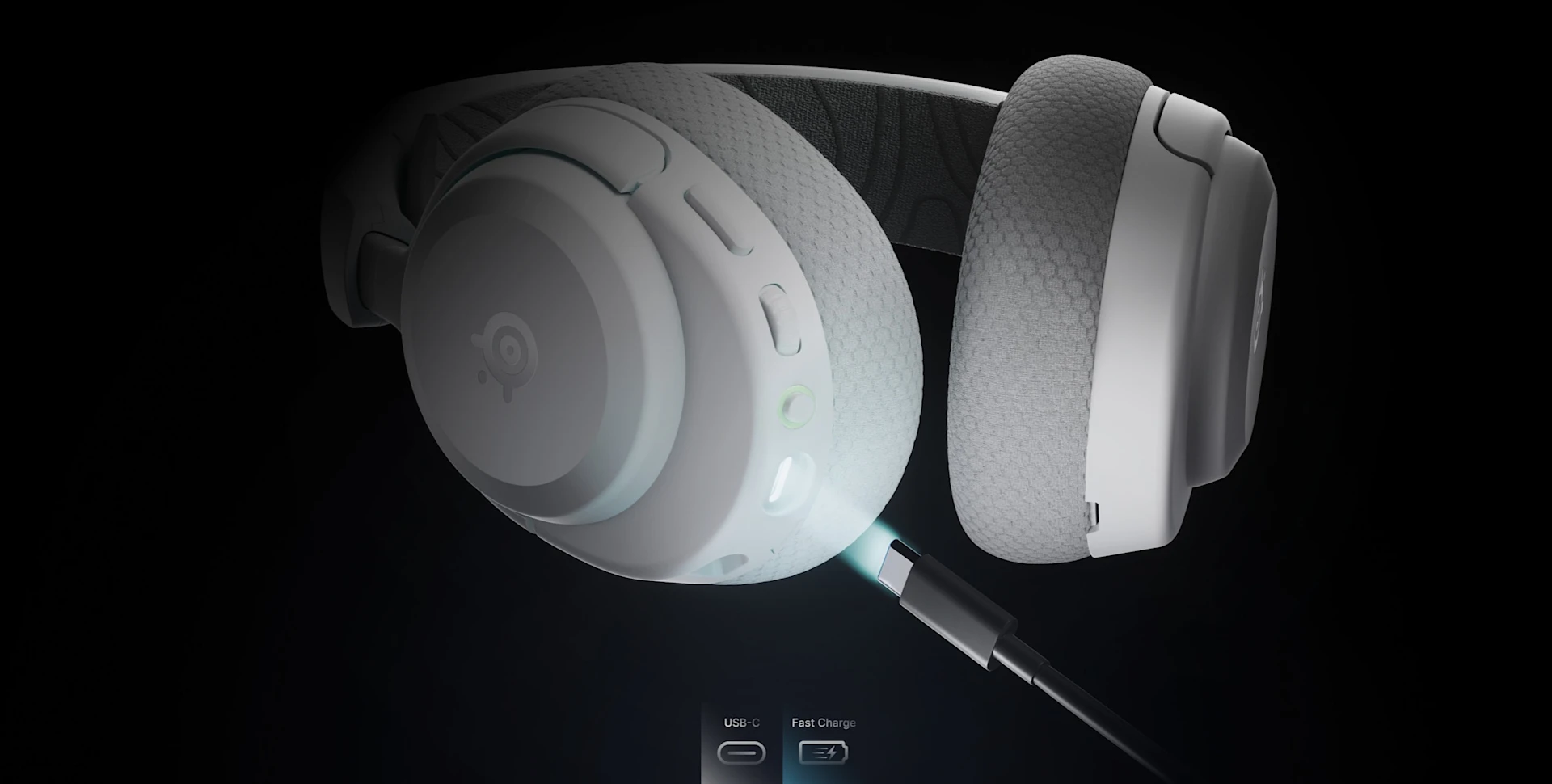 Arctis Nova 3 Wireless på en svart bakgrund