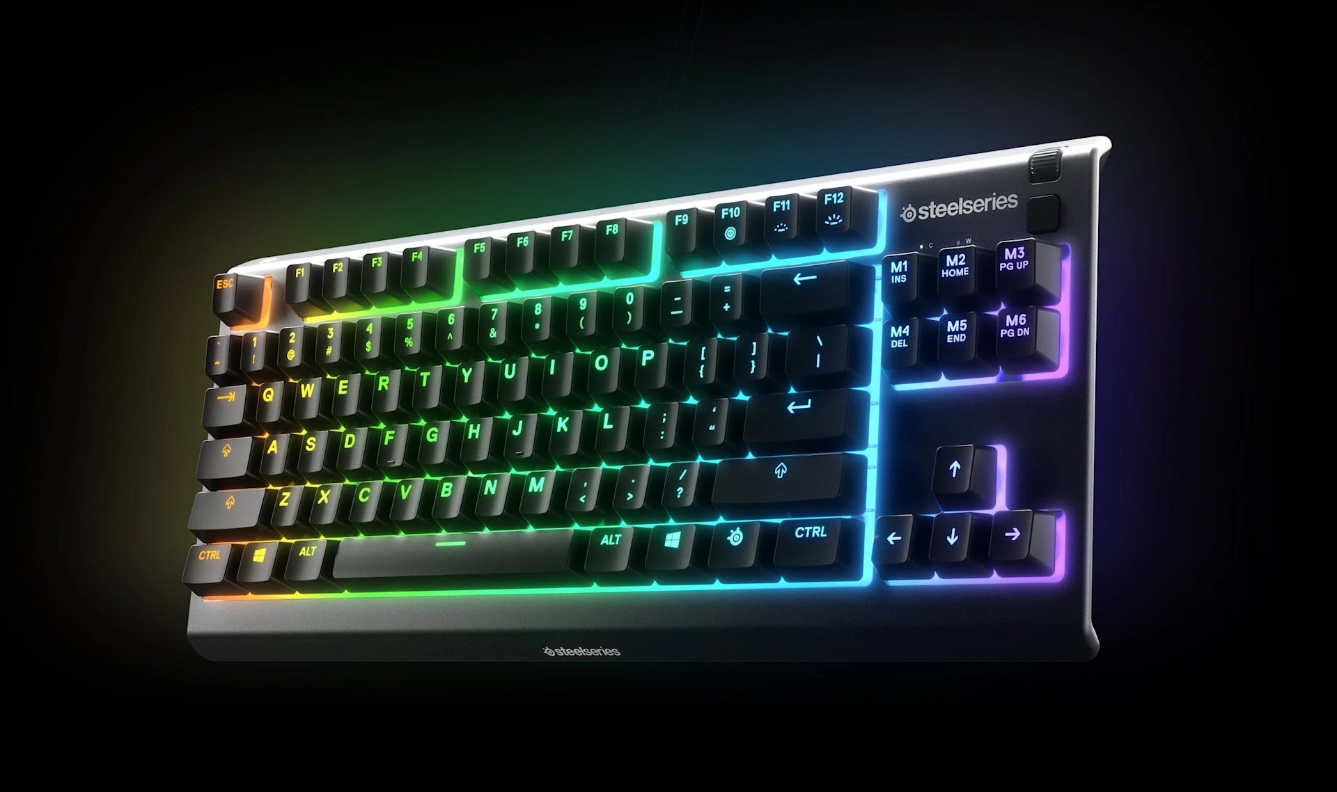 Apex 3 TKL-Tastatur auf schwarzem Hintergrund