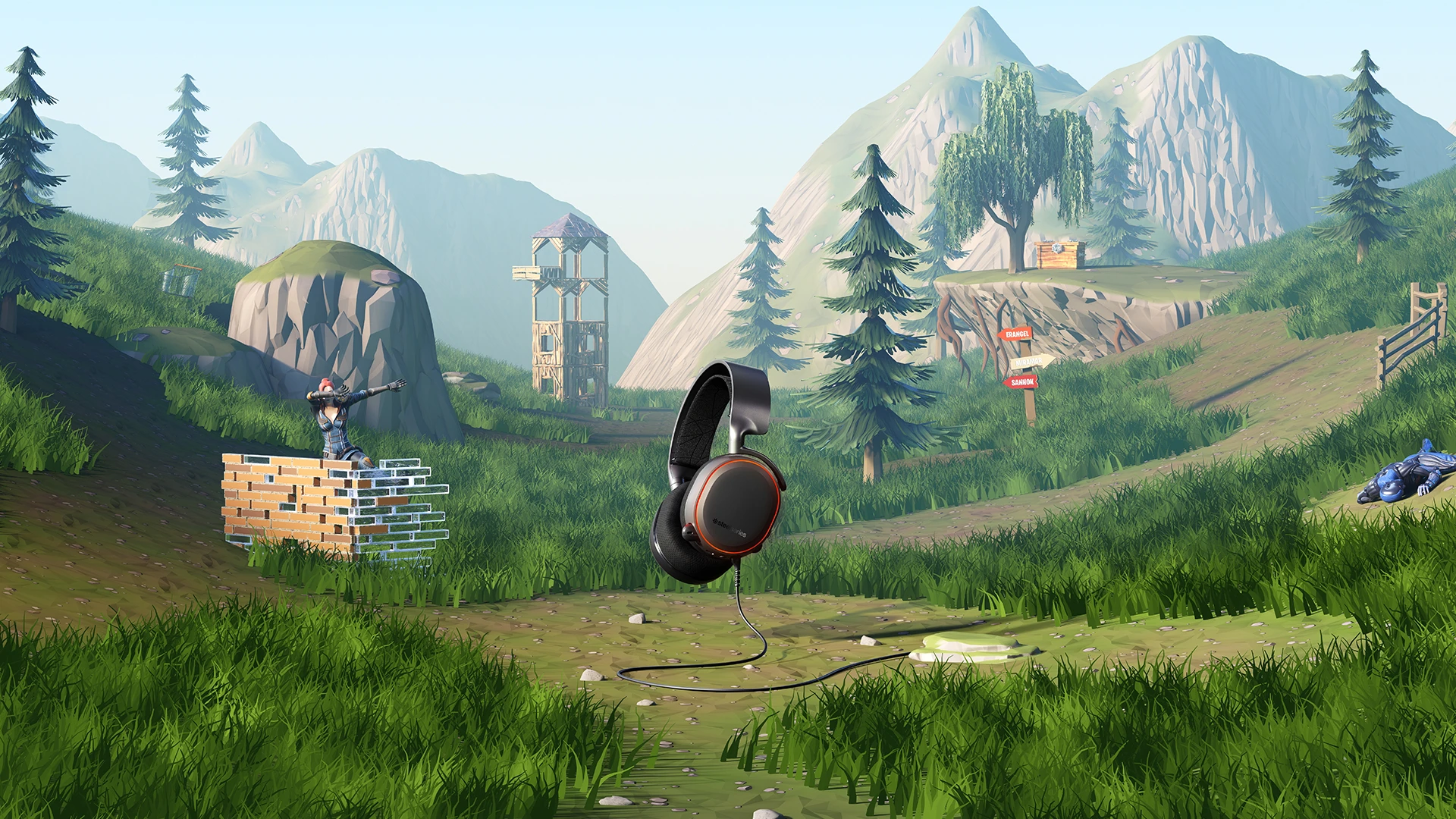 Arctis 5 headset in game environment 