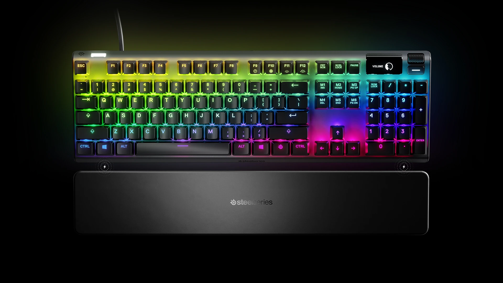 Värikäs RGB Apex 7 -näppäimistö.