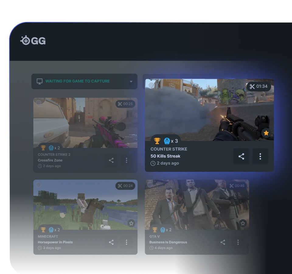 Interfaz de usuario de Moments.