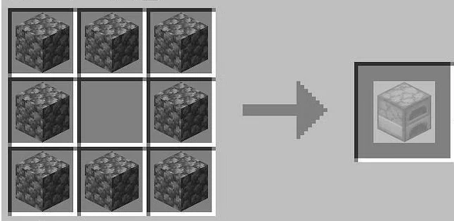 nine cobblestones shown in the game's inventory.