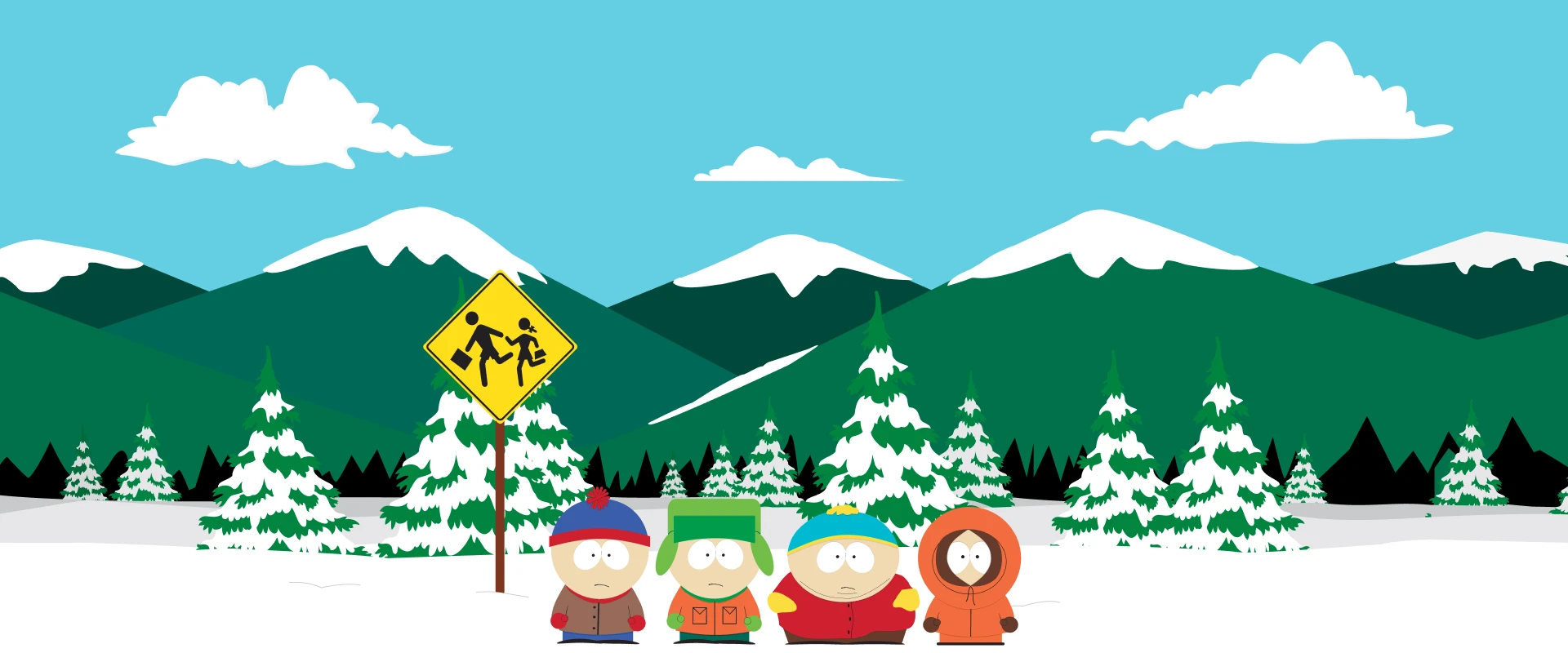 SteelSeries South Park collaboration artwork featuring the 4 main characters.