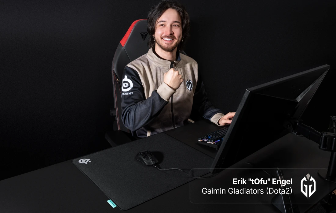 Happy person playing games