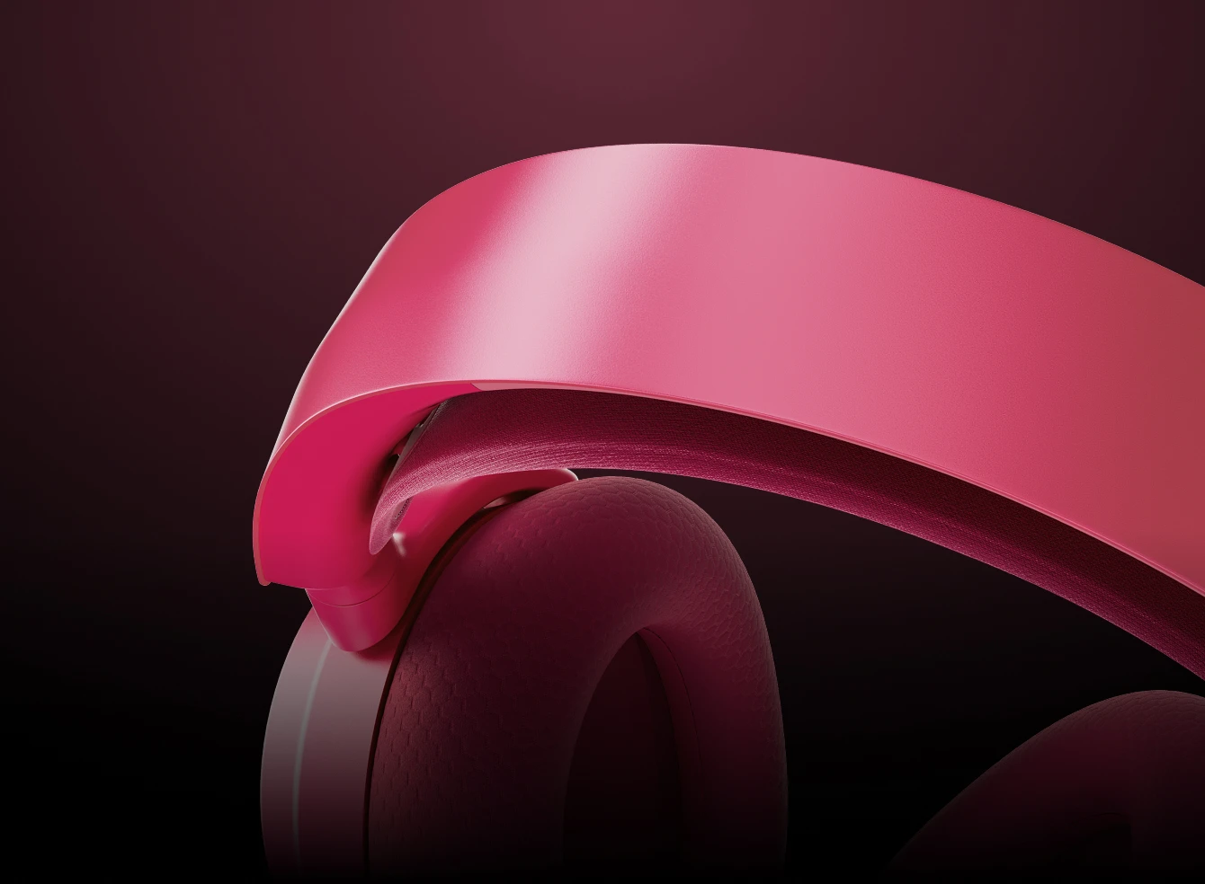 kafa bandı ve kulaklık parçası macenta renkte