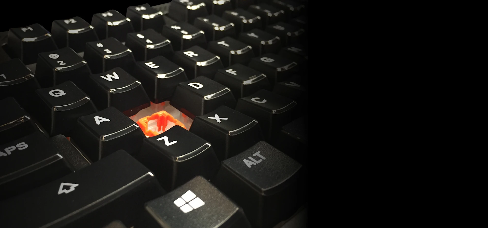Apex 100 keyboard on a black background