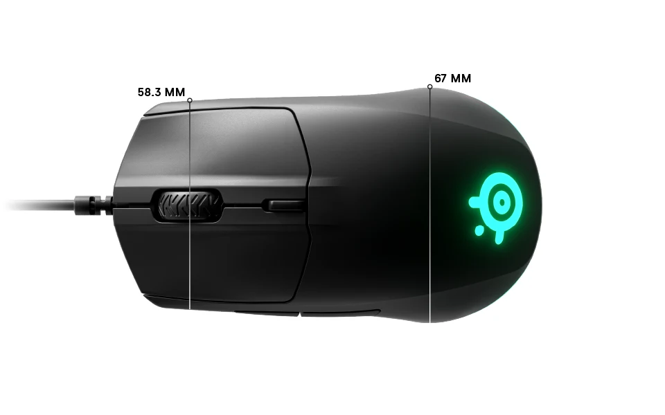 Rival 3 top dimensions: width front 58.3mm, width rear 67mm