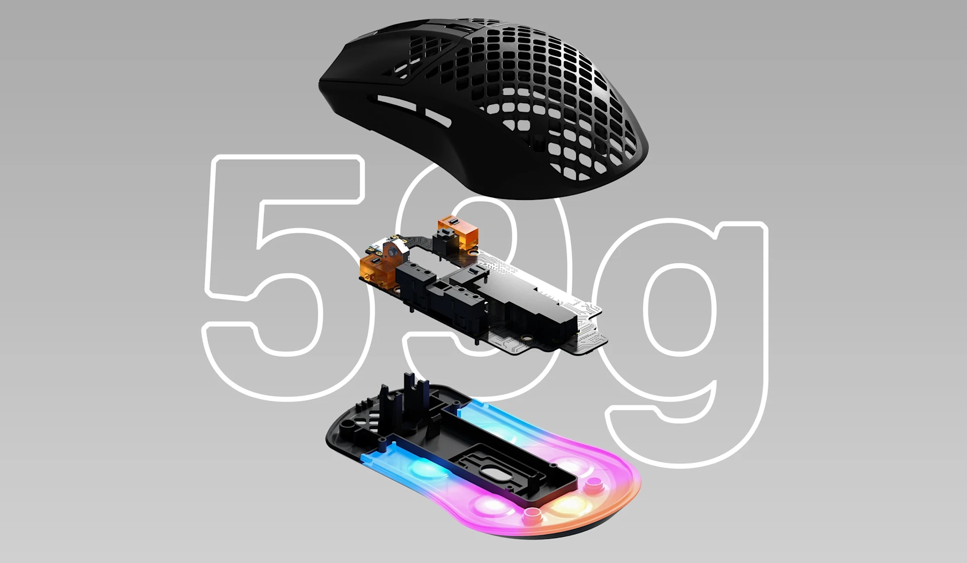 Aerox 3 mouse with visible internal components