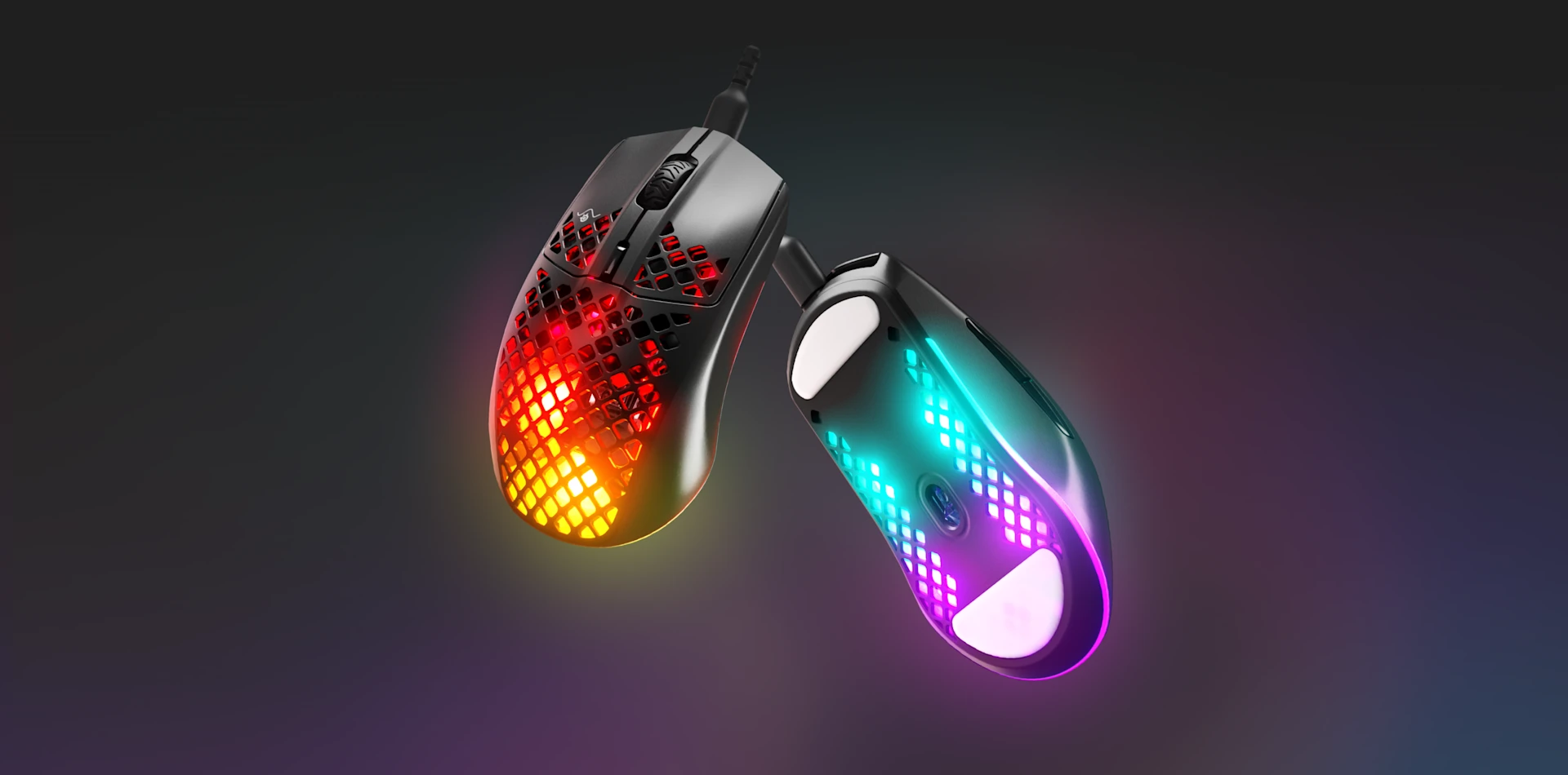 Aerox 3 mouse with visible internal components