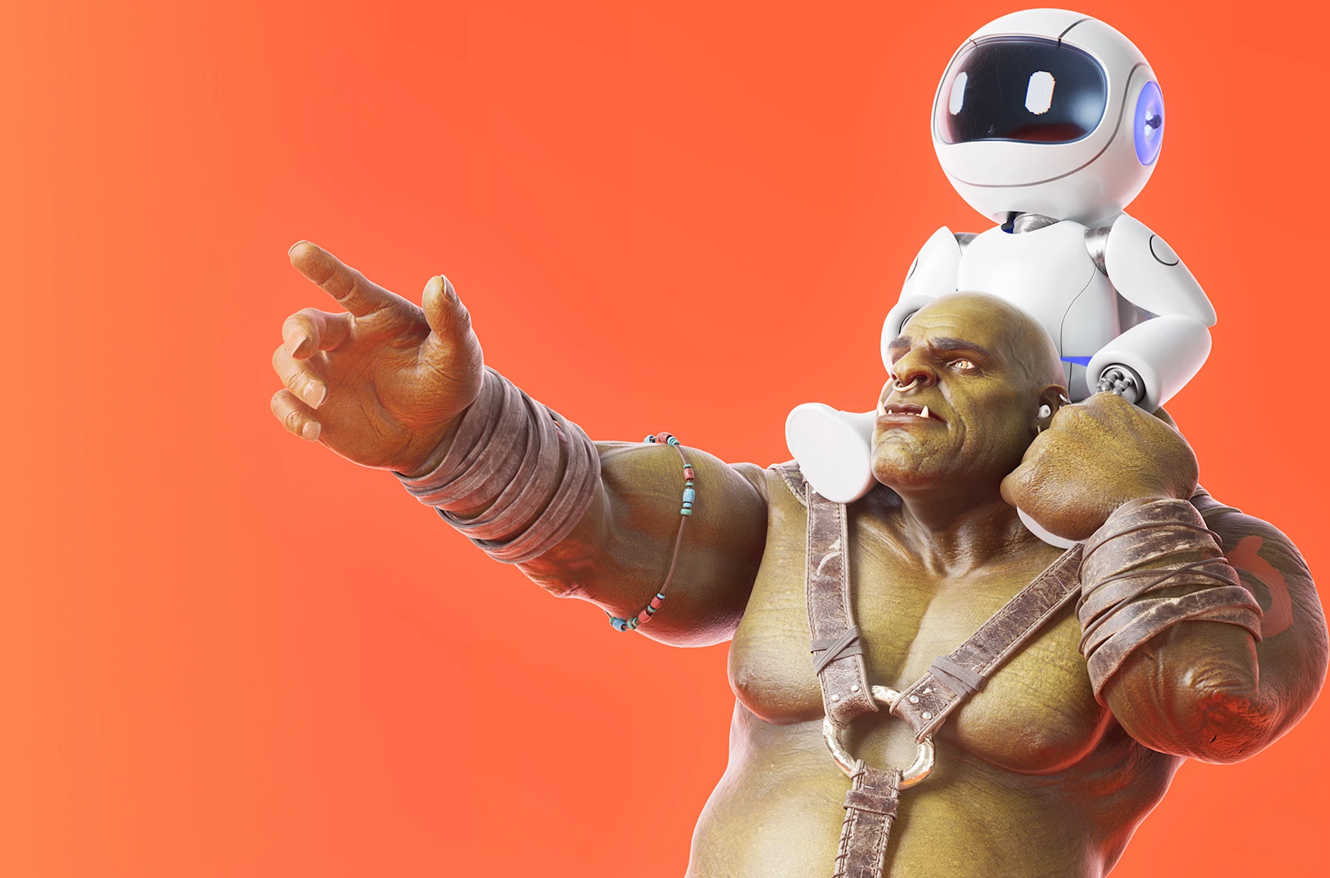 Lars and robot on a orange background
