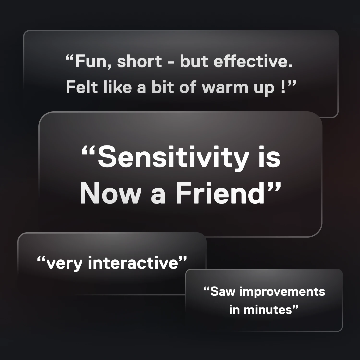 Collage of gamer quotes praising a mouse sensitivity and aim improvement tool.