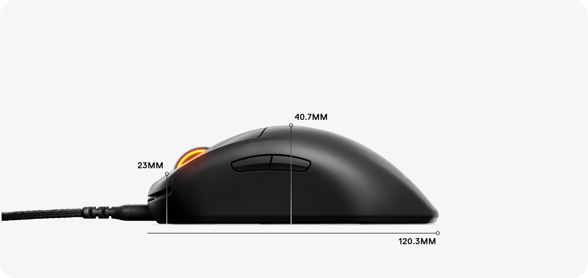 Dimensión lateral de un minirratón prime
