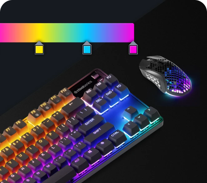 Keyboard and mice with RGB lightning