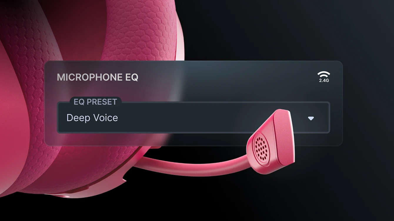 mikrofonlu magenta kulaklık