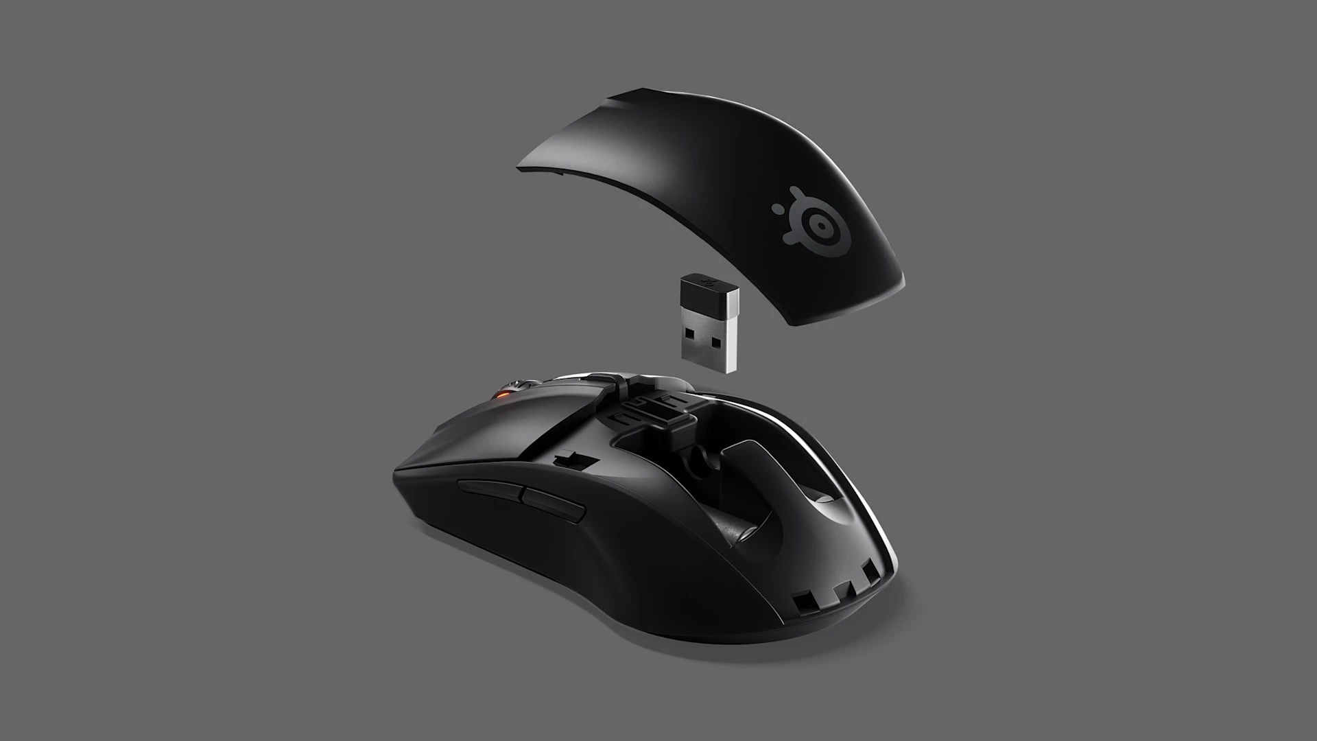 Rendu de la face inférieure de la souris pour montrer le capteur TrueMove