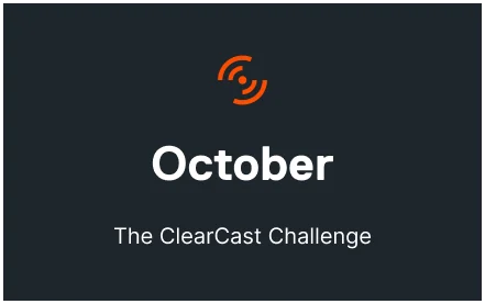 Obrázek ukazující, že říjen je měsícem výzvy Clearcast Challenge