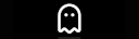 A ghost floating on a black background.