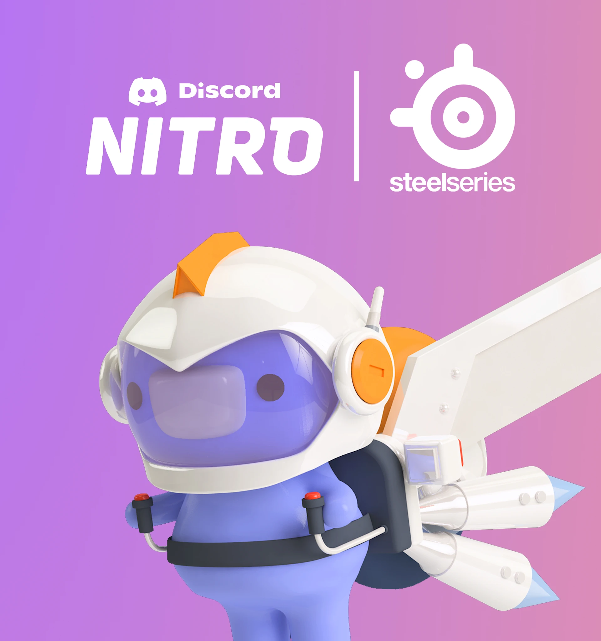 Mascotte di Discordia su sfondo rosa